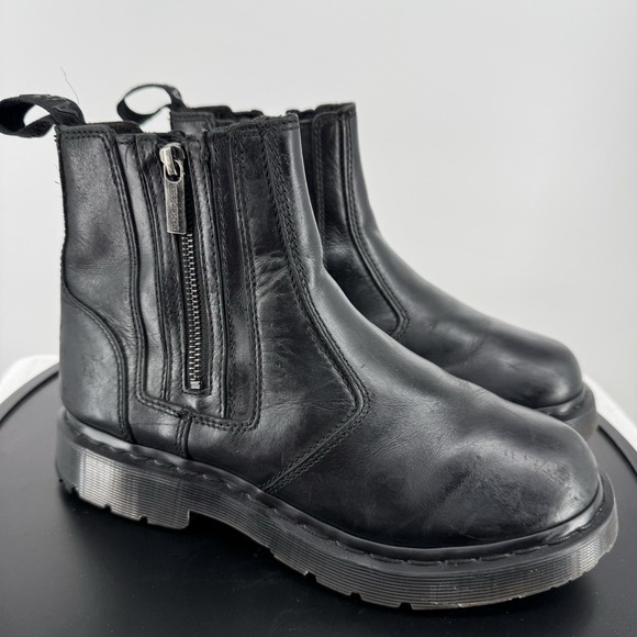 Dr. Martens Shoes - Dr. Doc Martens Black Alyson Boot Chelsea Women Sherpa Zip Up Size 8 Ladies Y2K